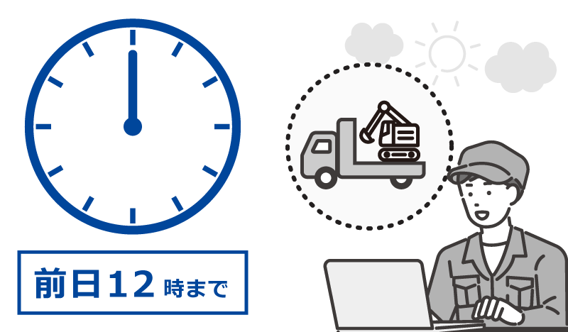 返却の際は前日12時までにご連絡をお願いいたします